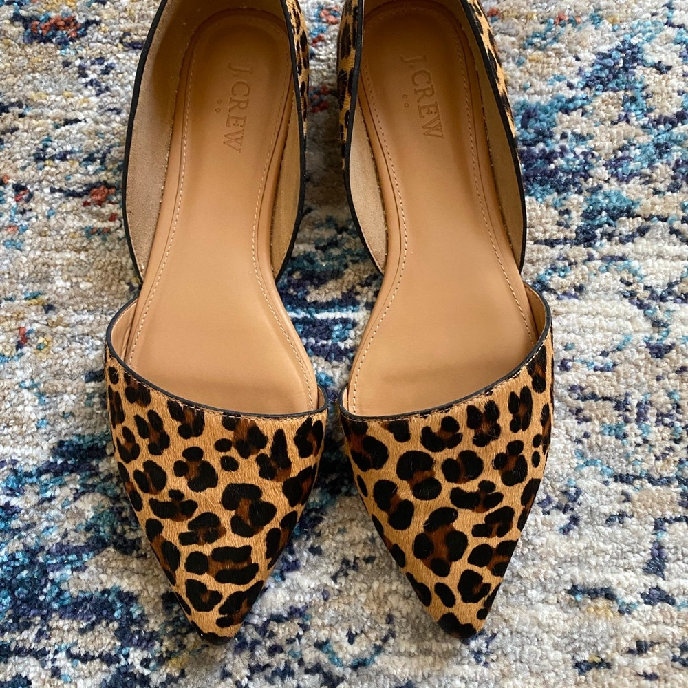 J Crew Leopard Print Pointed Flats